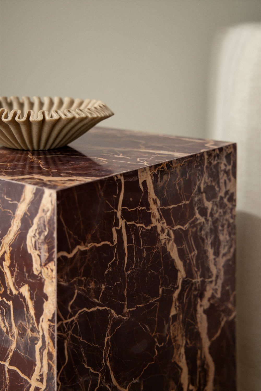 Mesa auxiliar cuadrada 35x35 cm en piedra natural Aluret, imagen de galer&iacute;a 2