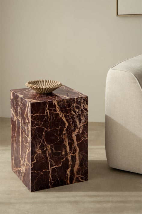 Mesa auxiliar cuadrada 35x35 cm en piedra natural Aluret