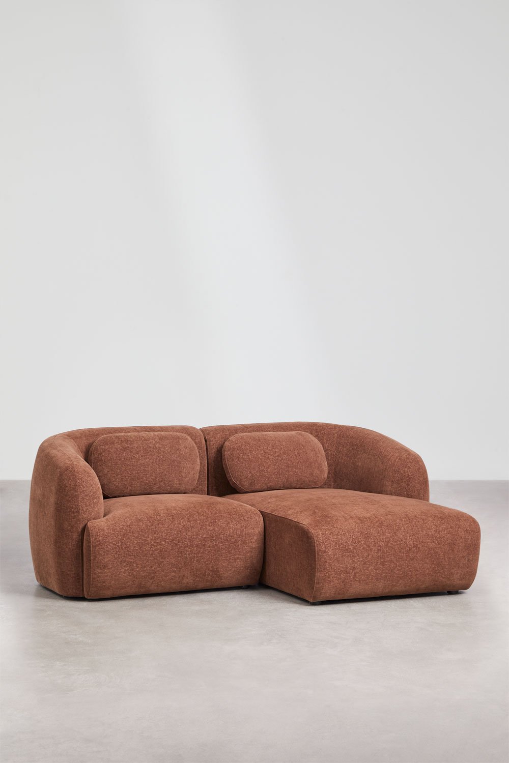 Sofá modular chaise longue derecho de 2 piezas en chenilla Coquette, imagen de galería 2