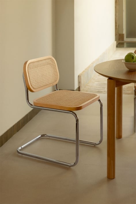 Silla de comedor en ratán Tento - Madera Natural