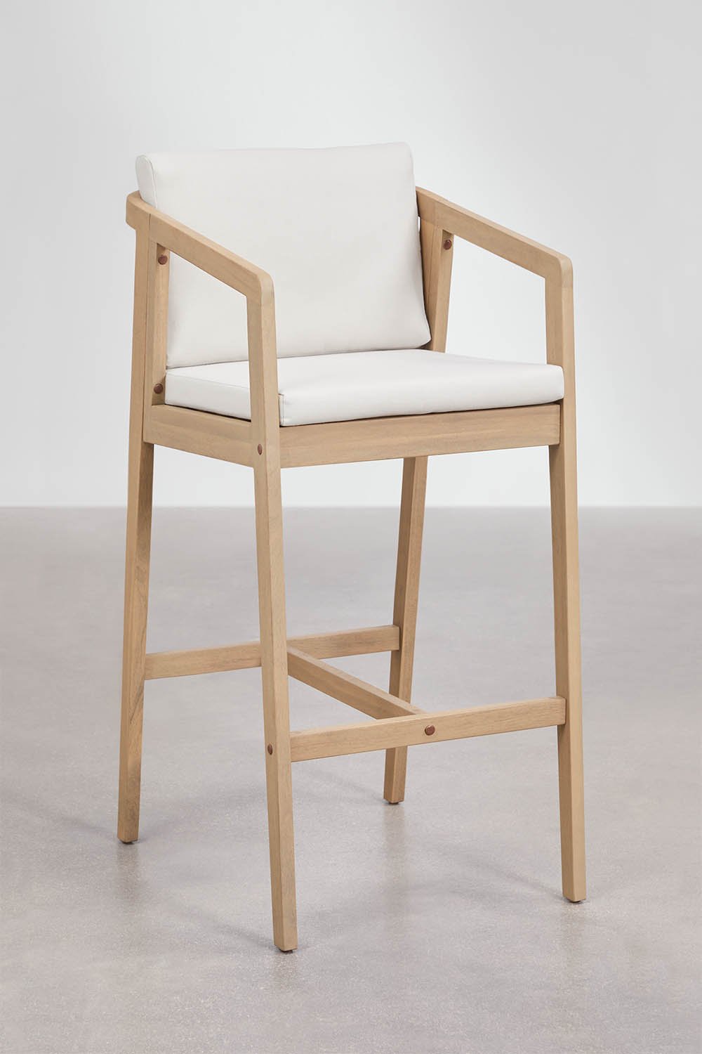 Taburete alto de jardín en madera de acacia Kaela, imagen de galer&iacute;a 1