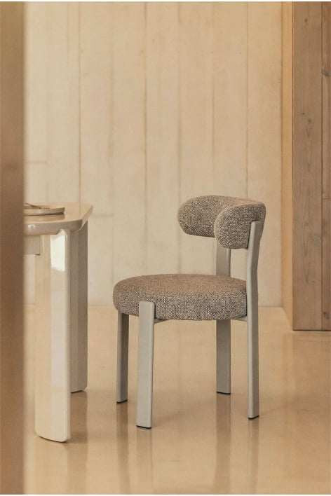 Silla de comedor tapizada y en hierro Jolie