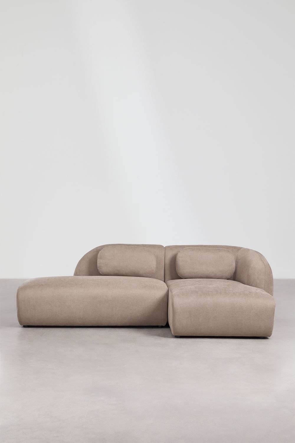 Sofá modular chaise longue derecho de 2 piezas con diván izquierdo en chenilla Coquette, imagen de galería 5