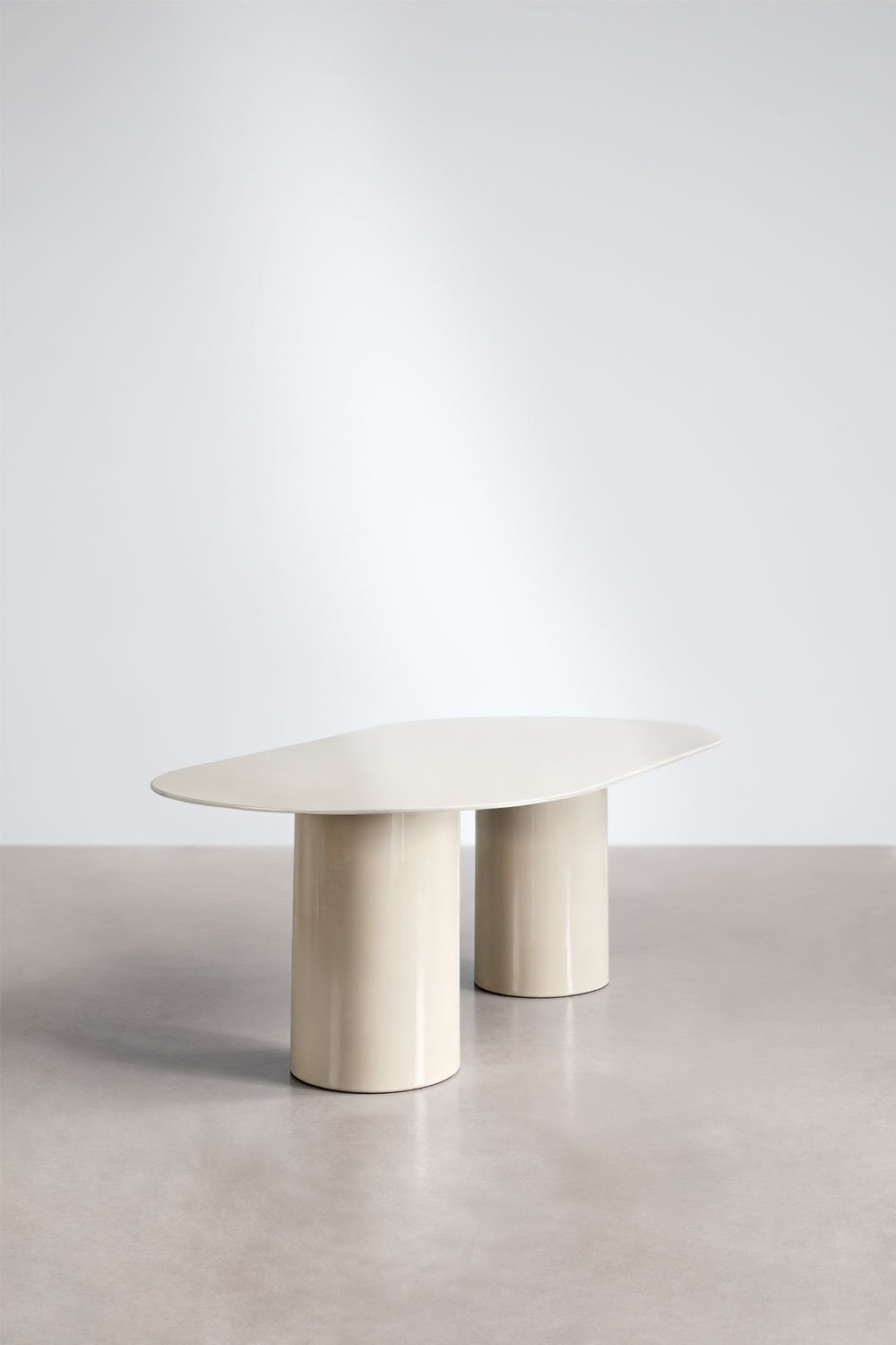 Mesa de comedor ovalada 220x110 cm en vidrio templado y MDF Asgri, imagen de galería 4