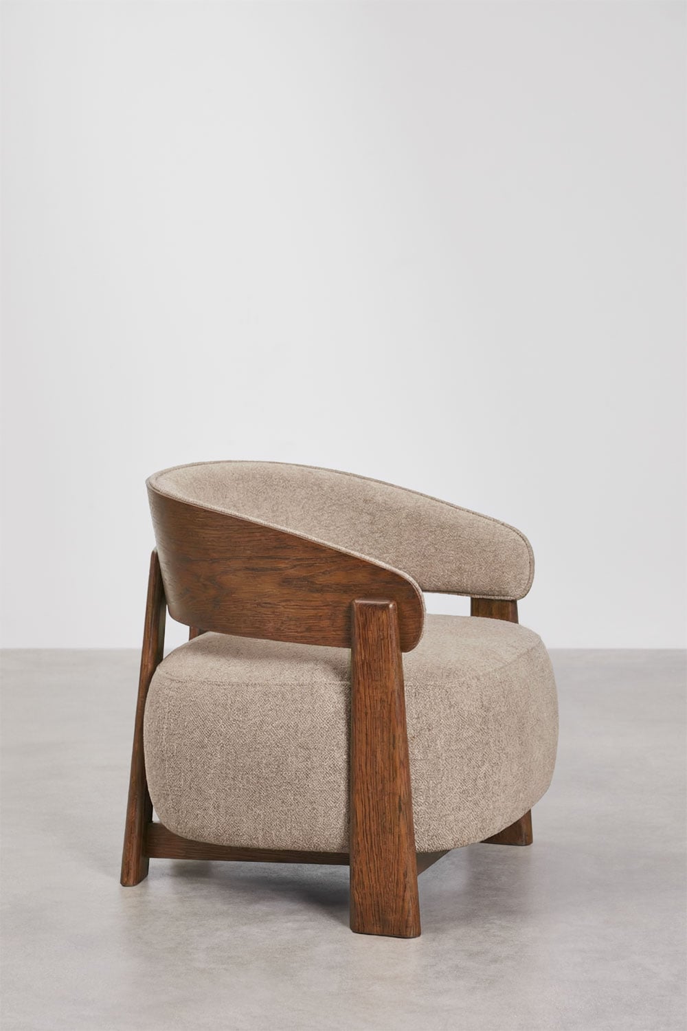 Pack de 2 sillones en madera de roble tapizados Olea, imagen de galer&iacute;a 5