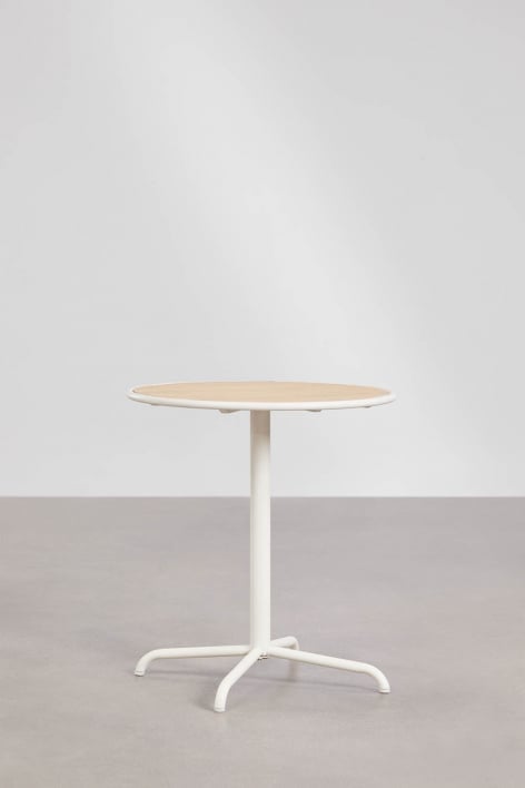 Mesa de jardín redonda Ø65 cm en acero y madera de acacia Tilda