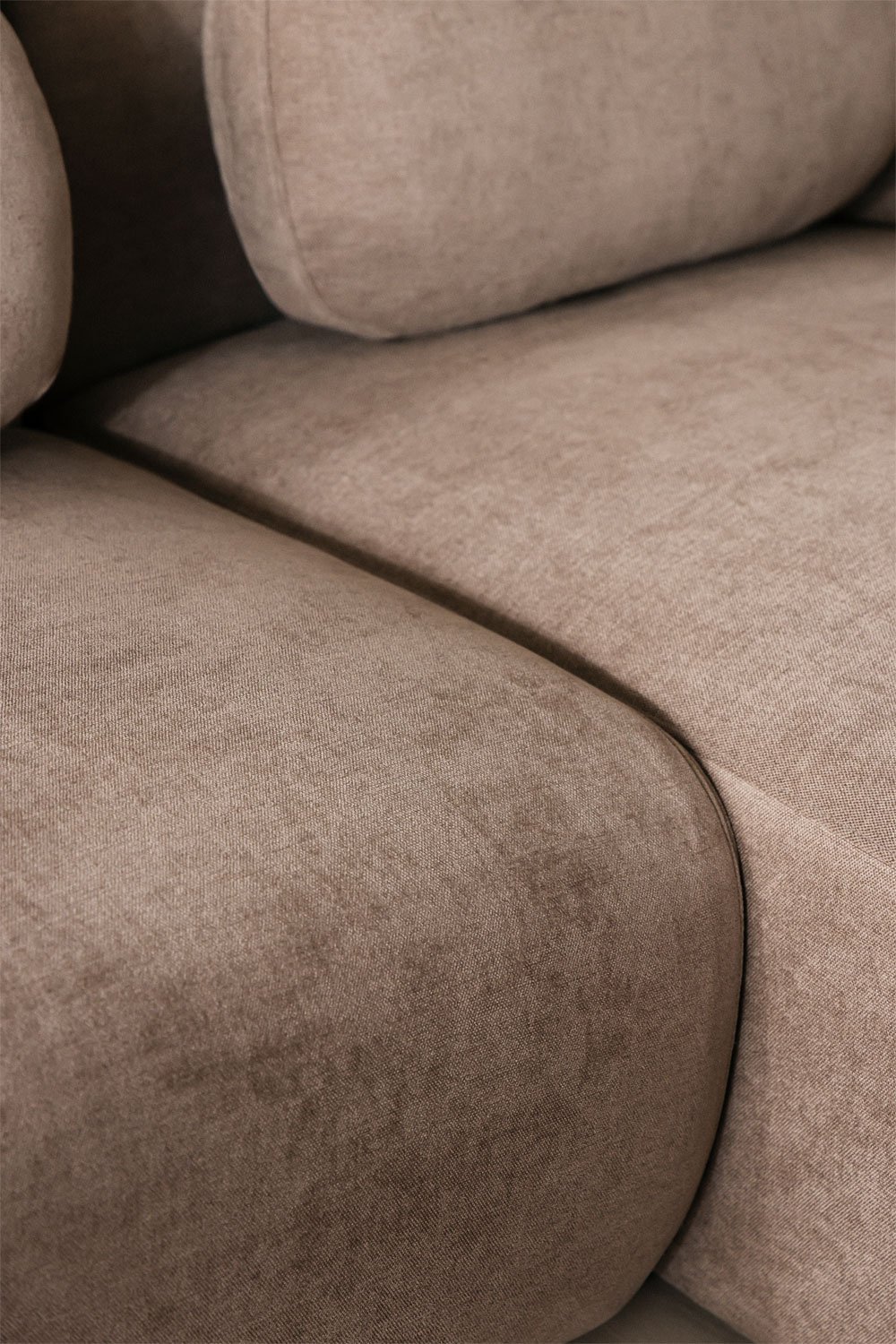 Sofá modular chaise longue derecho de 2 piezas con diván izquierdo en chenilla Coquette, imagen de galería 2