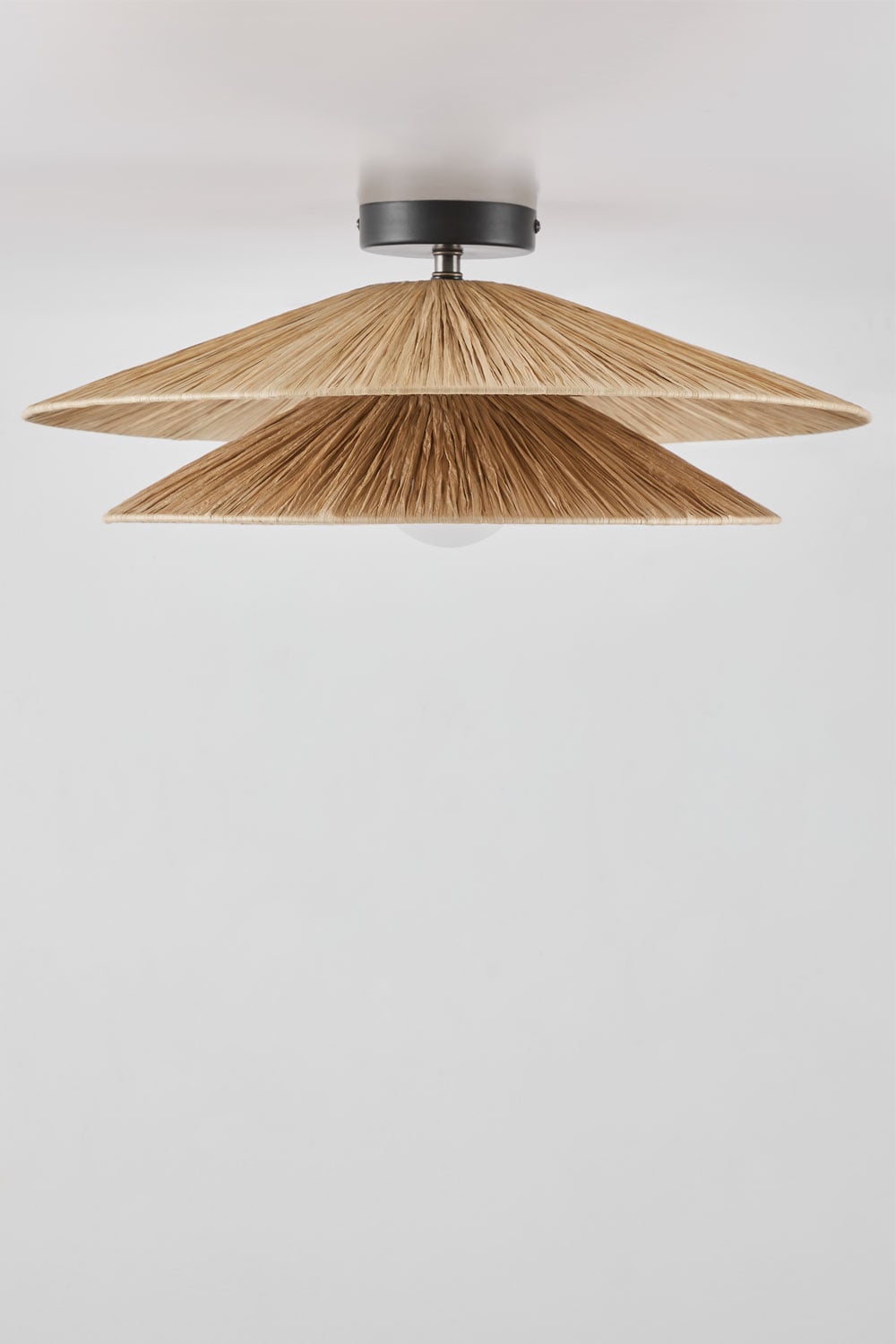 Plafón de techo Ø50 cm en rafia Aislin , imagen de galer&iacute;a 3