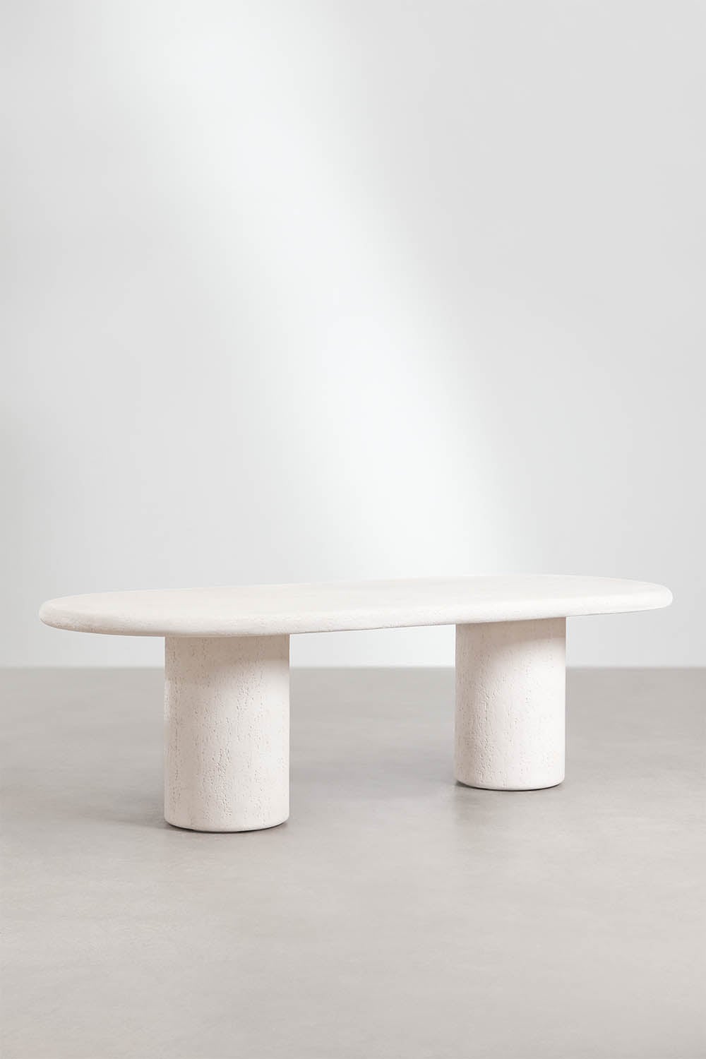 Mesa de jardín ovalada 260x110 cm en cemento Aurean, imagen de galer&iacute;a 3