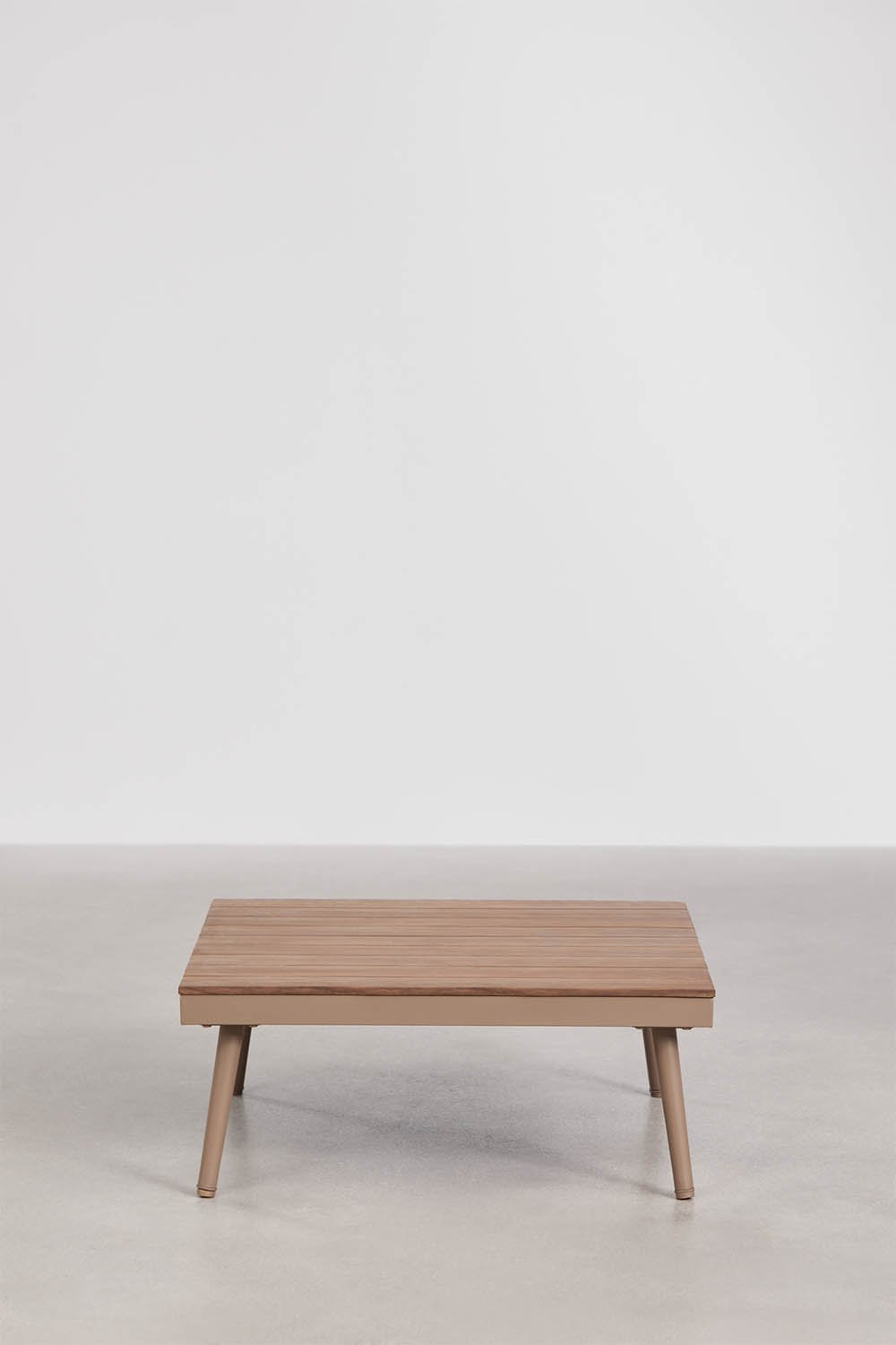 Conjunto de jardín con sofá esquinero de 5 plazas y mesa de centro en aluminio y madera de acacia Kalen, imagen de galer&iacute;a 12