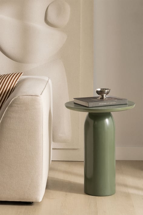 Mesa auxiliar redonda Ø45 cm en cemento Layana