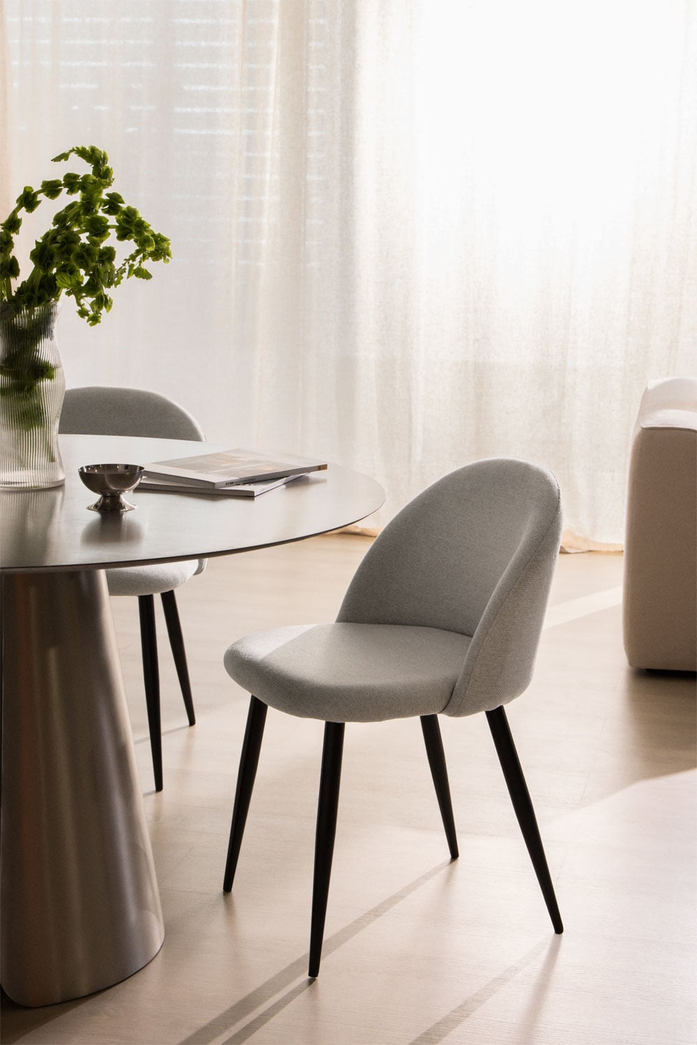 Pack de 2 sillas de comedor tapizadas y en acero Kana            , imagen de galer&iacute;a 1