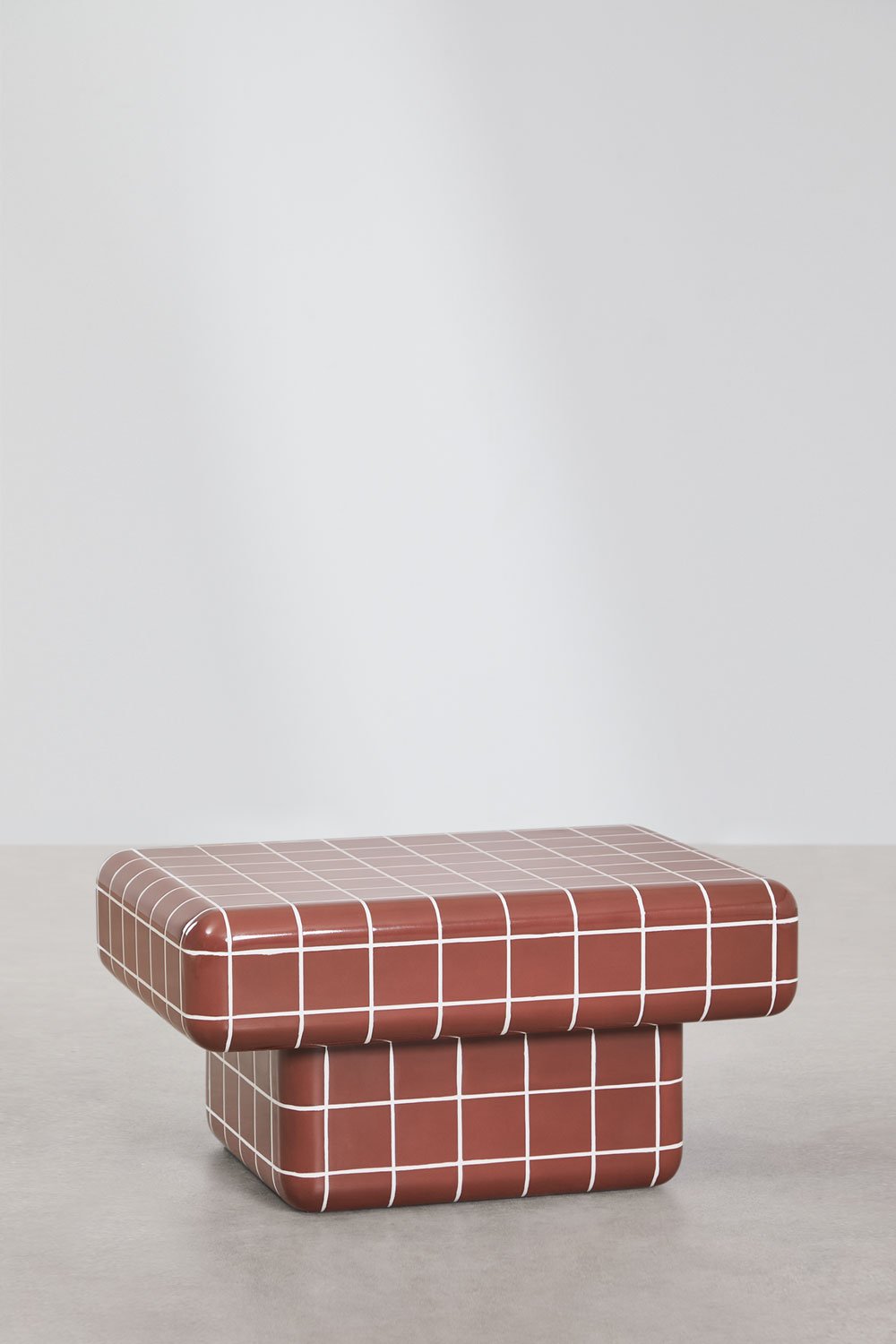 Mesa de centro para jardín rectangular en cemento y fibra de vidrio Eleonor, imagen de galer&iacute;a 1