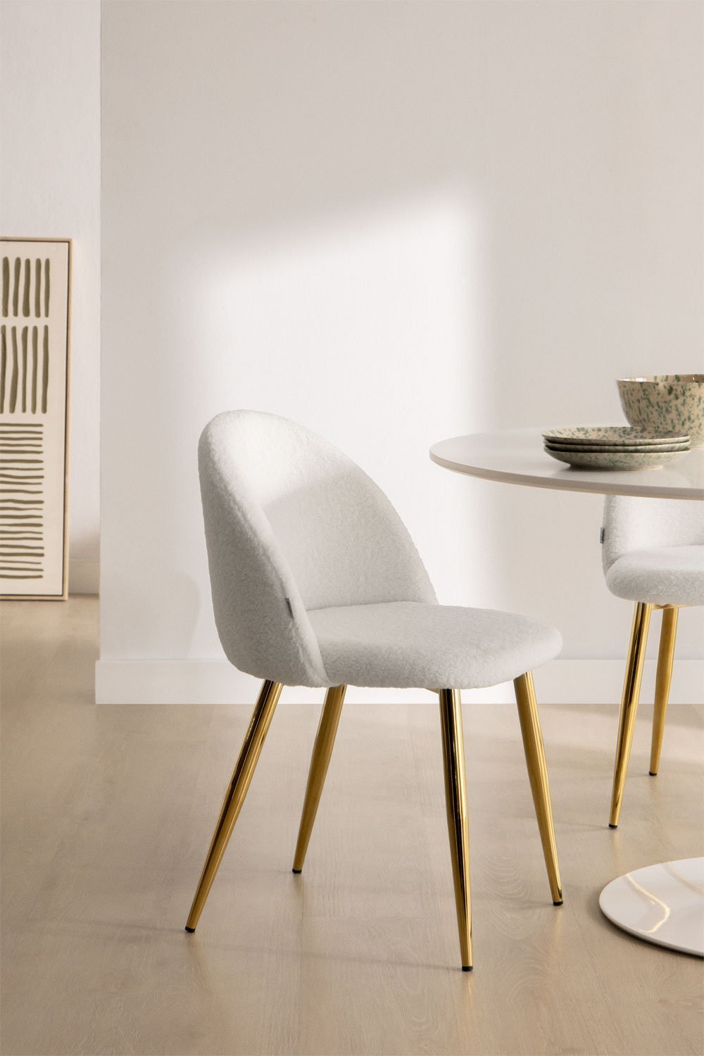 Pack de 2 sillas de comedor en borreguito Kana , imagen de galer&iacute;a 1