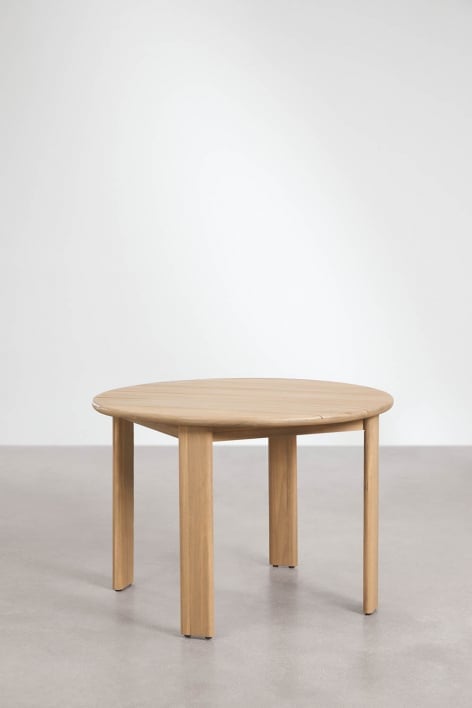 Mesa de comedor redonda Ø110 cm en madera de acacia Uleno - Marrón Acacia Claro