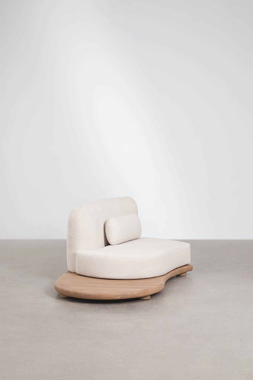 Módulo esquinero izquierdo para sofá modular de jardín en madera de acacia Gerard, imagen de galer&iacute;a 3