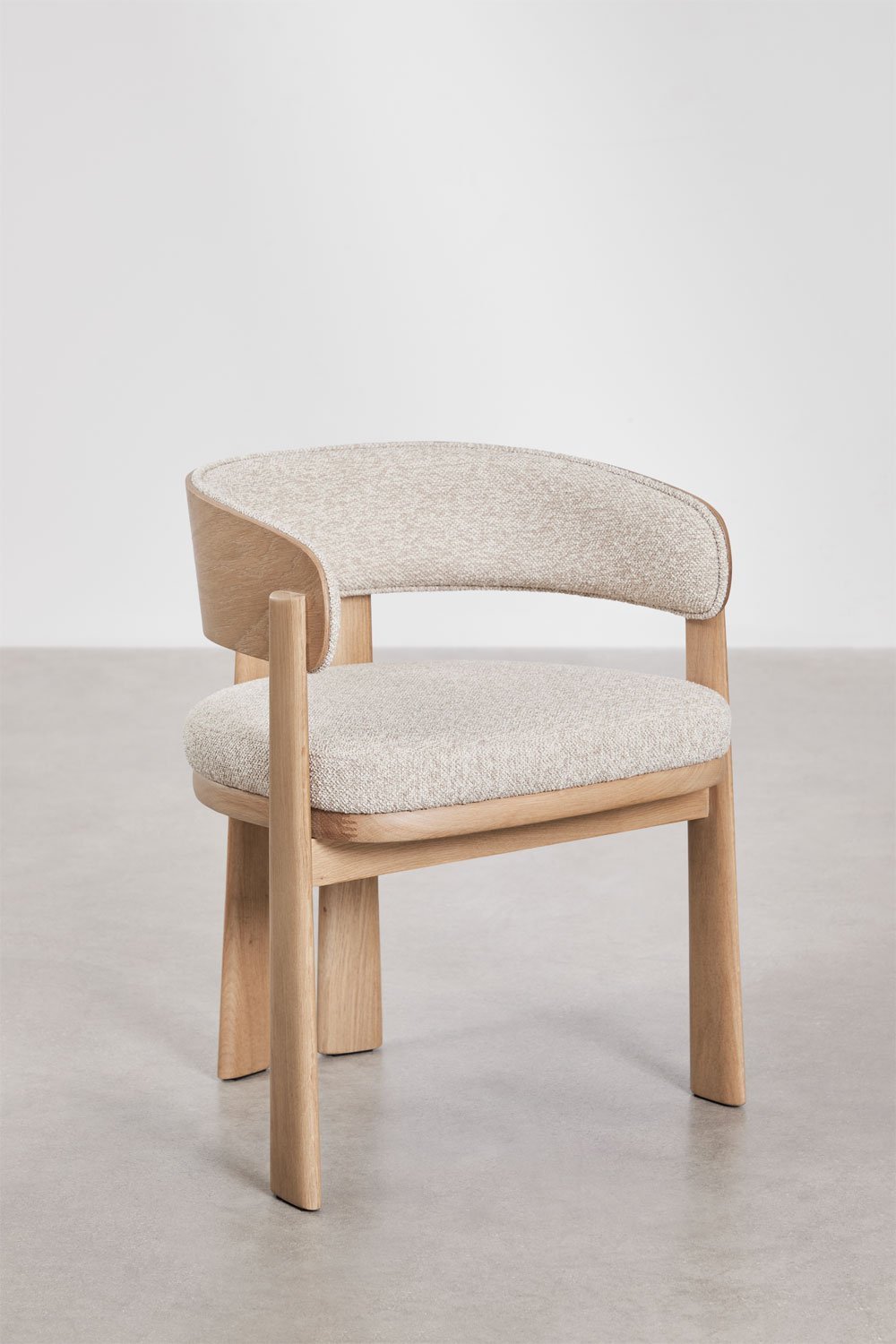 Silla de comedor en madera de roble y tapizada Olea Signature, imagen de galer&iacute;a 3