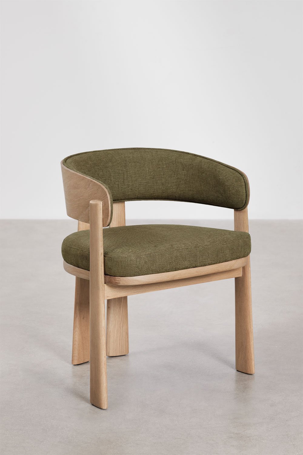 Silla de comedor en madera de roble y tapizada Olea Signature, imagen de galer&iacute;a 3