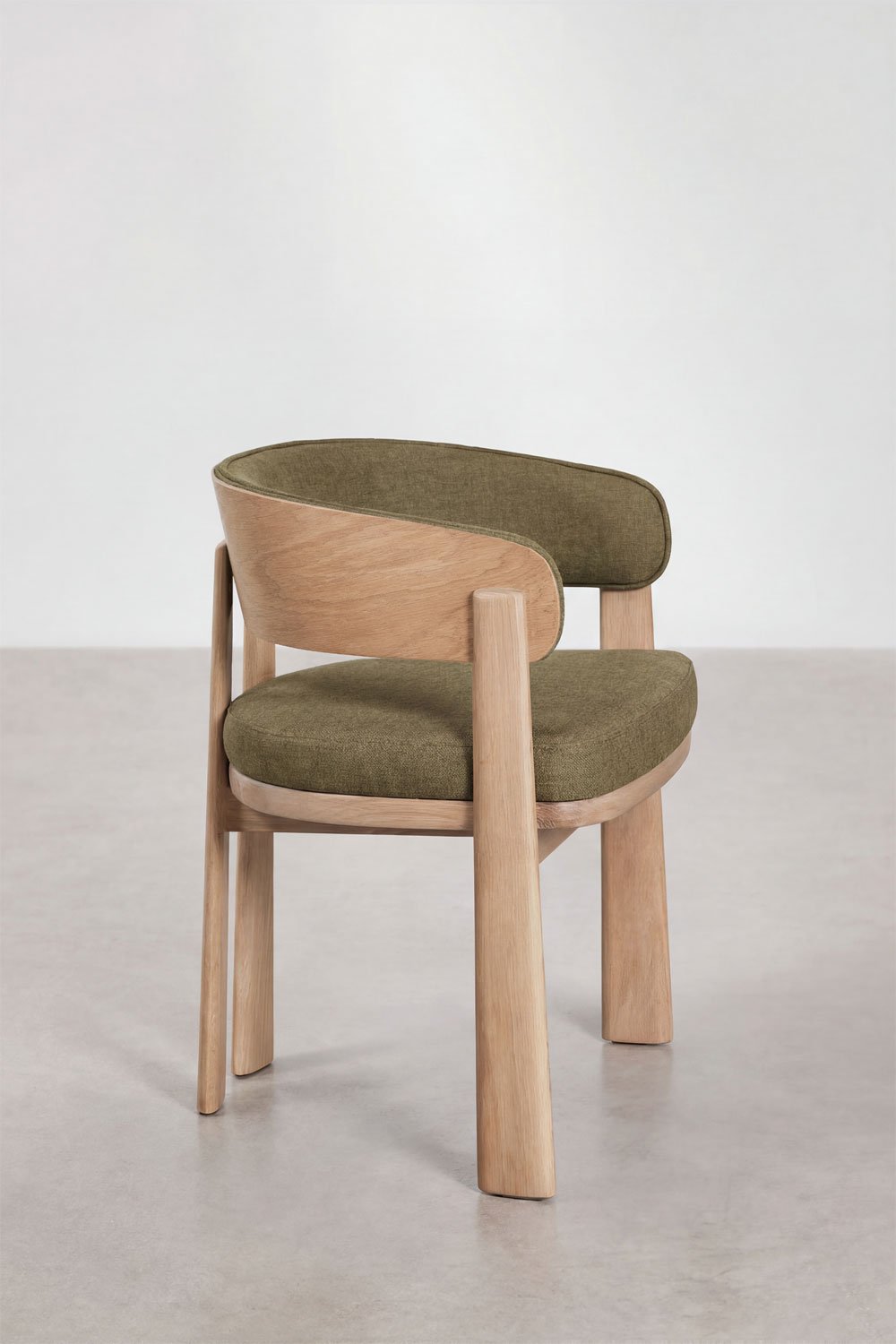 Silla de comedor en madera de roble y tapizada Olea Signature, imagen de galer&iacute;a 4