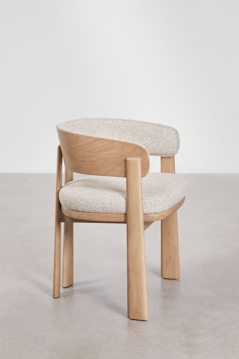 Pack de 2 sillas de comedor en madera de roble y tapizada Olea Signature, imagen de galer&iacute;a 4