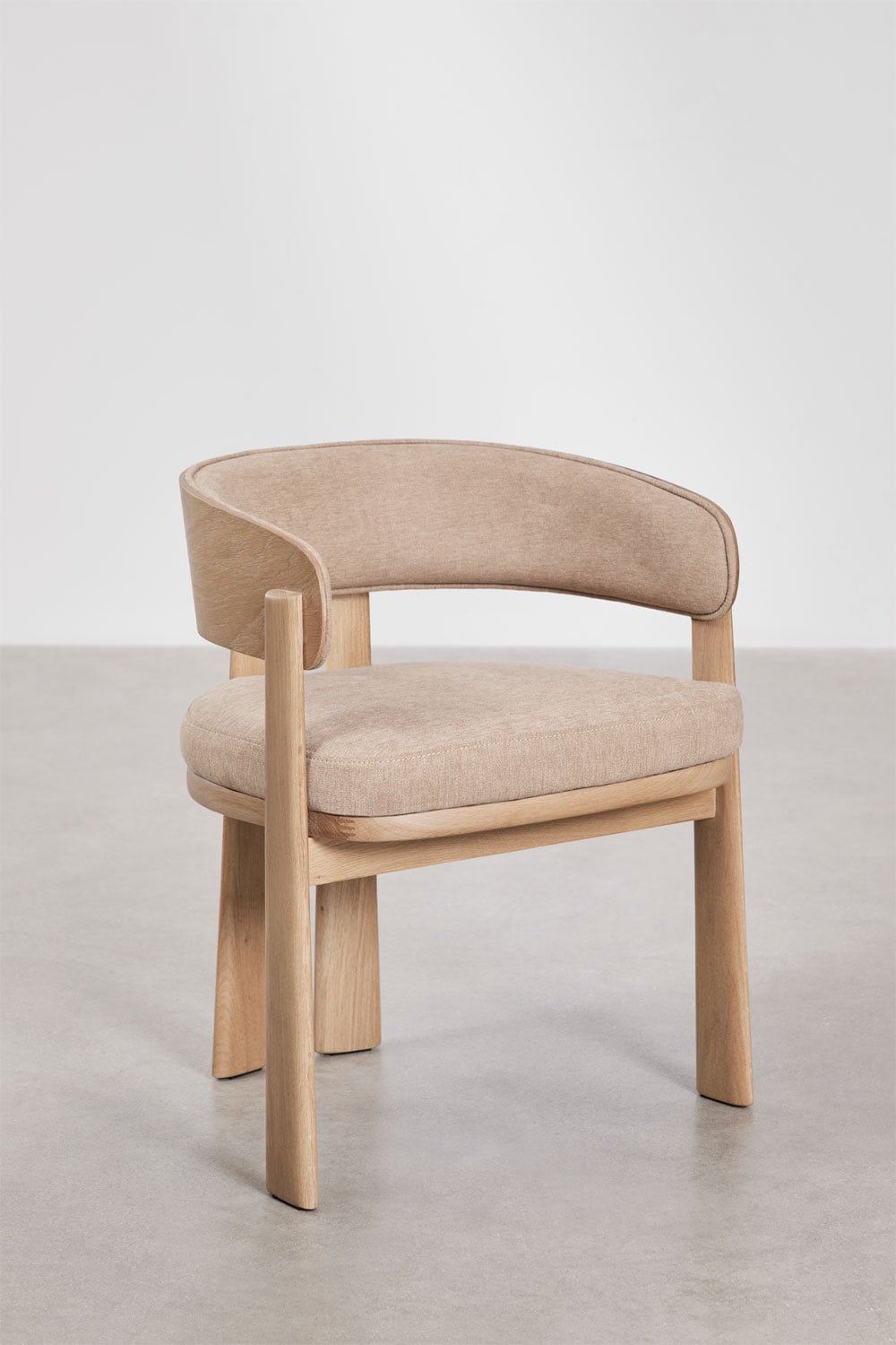 Pack de 2 sillas de comedor con reposabrazos tapizadas y en madera de roble Olea Signature, imagen de galer&iacute;a 3