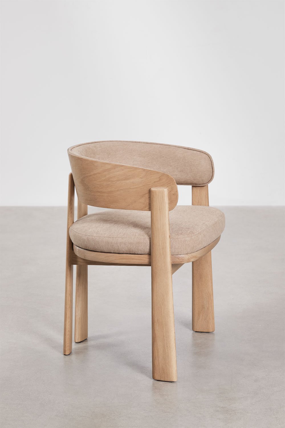Pack de 2 sillas de comedor con reposabrazos tapizadas y en madera de roble Olea Signature, imagen de galer&iacute;a 4