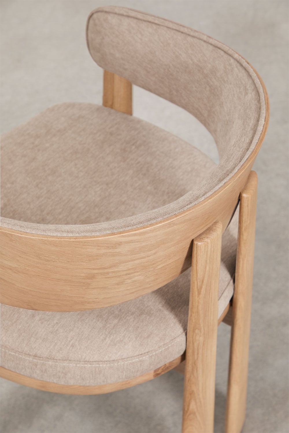 Pack de 2 sillas de comedor con reposabrazos tapizadas y en madera de roble Olea Signature, imagen de galer&iacute;a 7