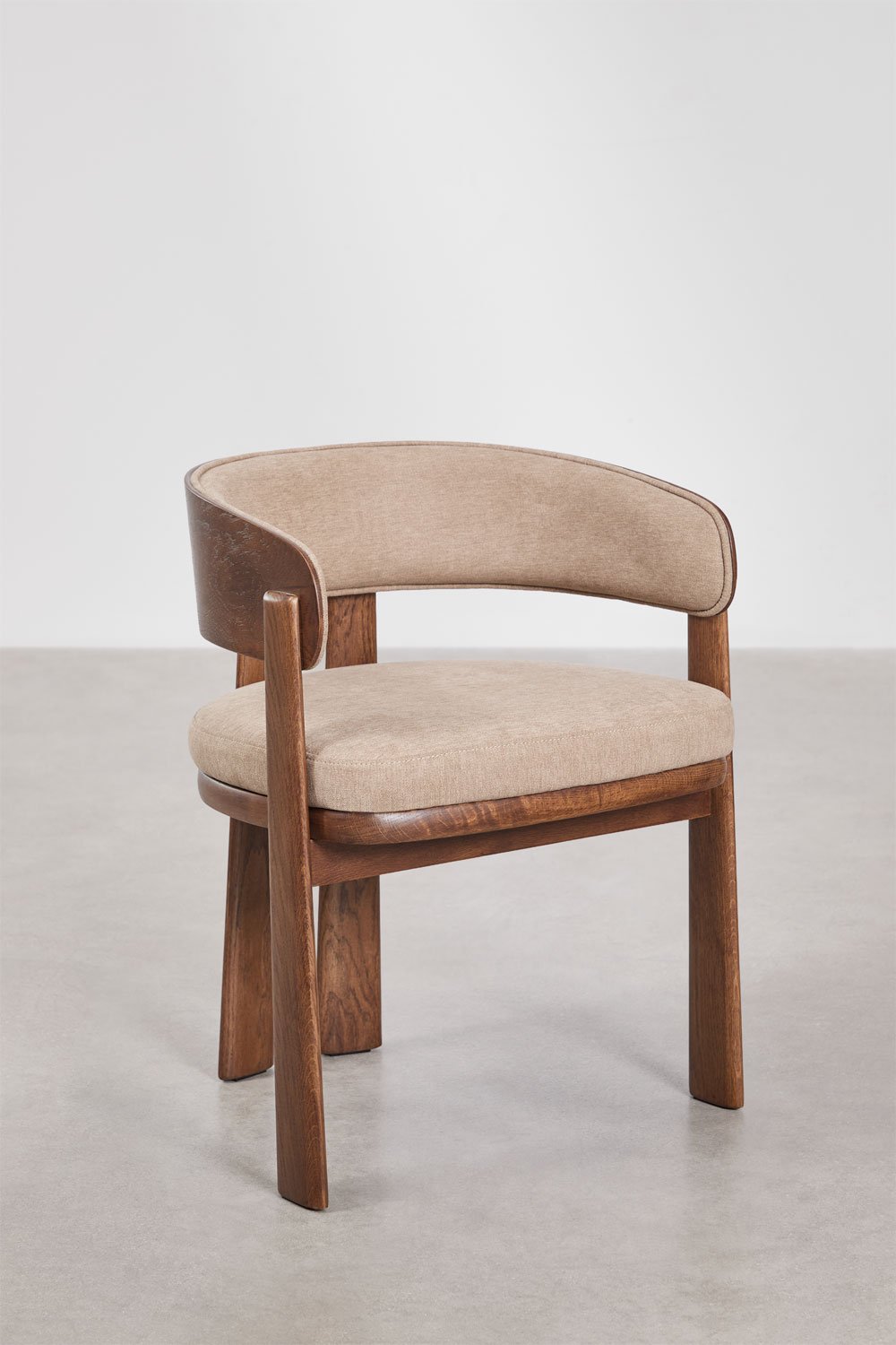 Pack de 2 sillas de comedor con reposabrazos tapizadas y en madera de roble Olea Signature, imagen de galer&iacute;a 3