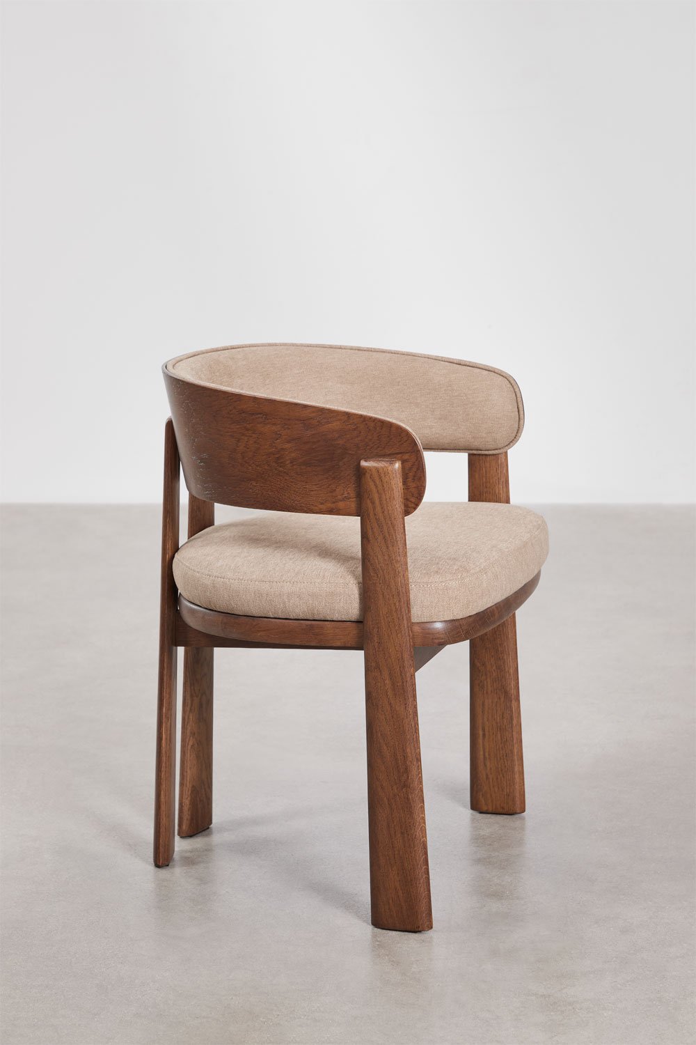 Pack de 2 sillas de comedor con reposabrazos tapizadas y en madera de roble Olea Signature, imagen de galer&iacute;a 4