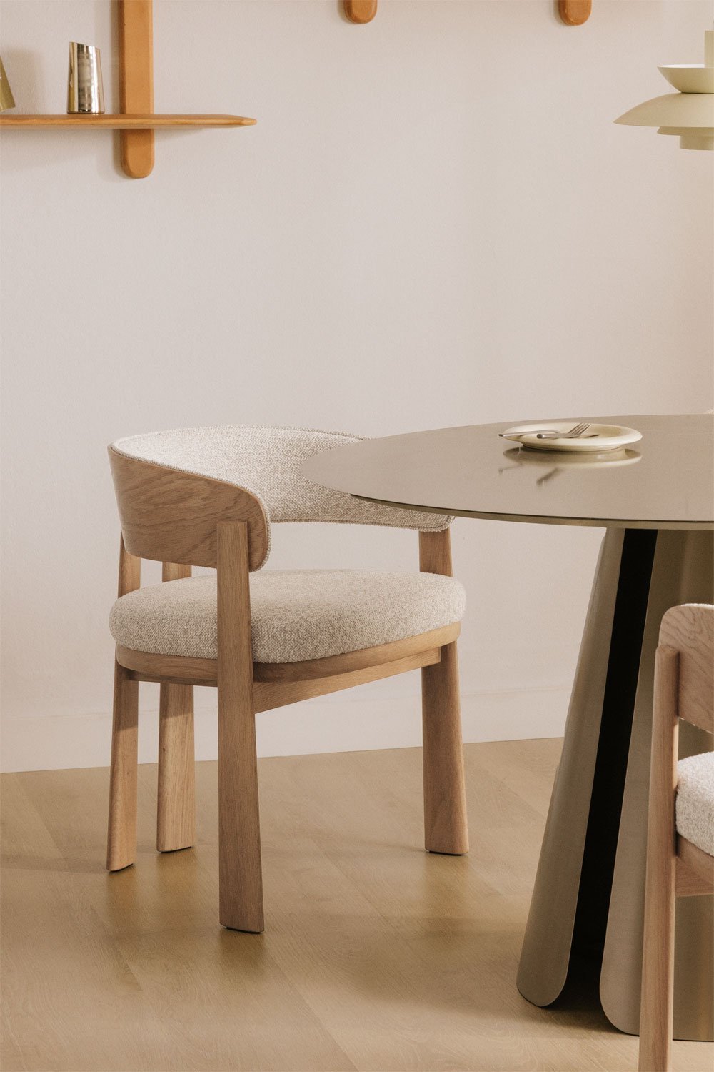 Pack de 2 sillas de comedor en madera de roble y tapizada Olea Signature, imagen de galer&iacute;a 1