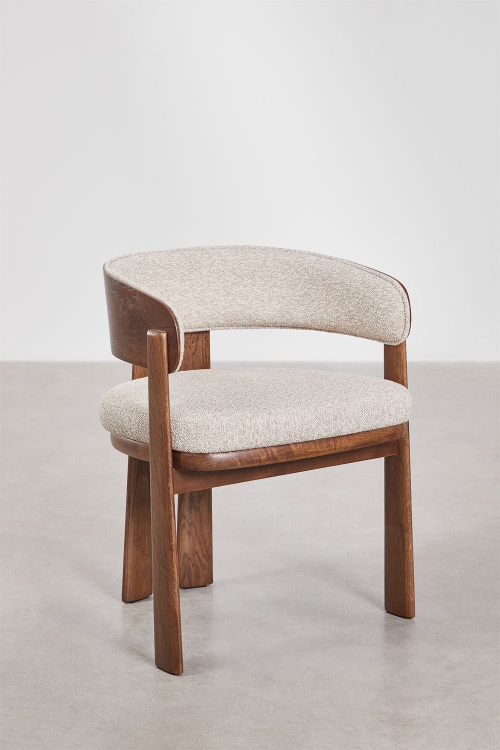 Pack de 4 sillas de comedor con reposabrazos en madera de roble y tapizada Olea Signature, imagen de galer&iacute;a 3