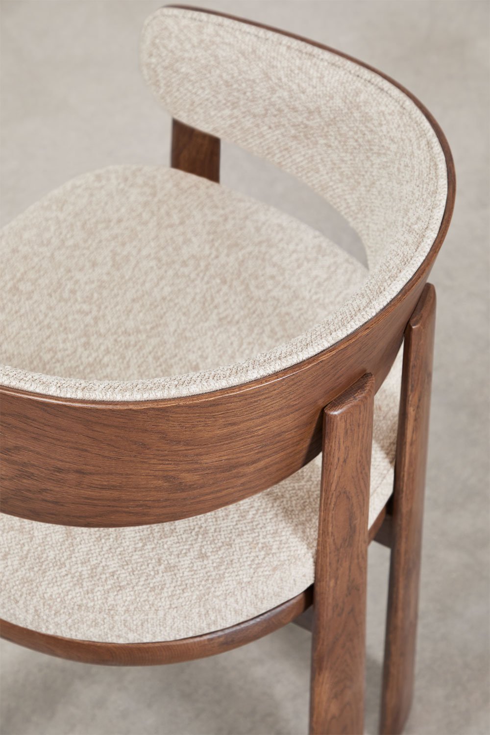 Pack de 4 sillas de comedor con reposabrazos en madera de roble y tapizada Olea Signature, imagen de galer&iacute;a 7