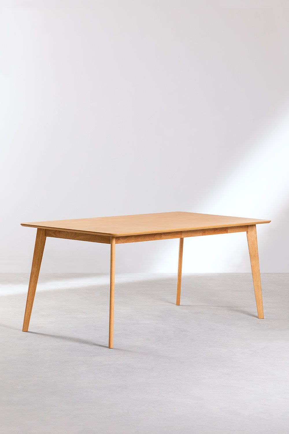 Mesa de comedor rectangular en MDF y madera de caucho Kerhen, imagen de galer&iacute;a 2