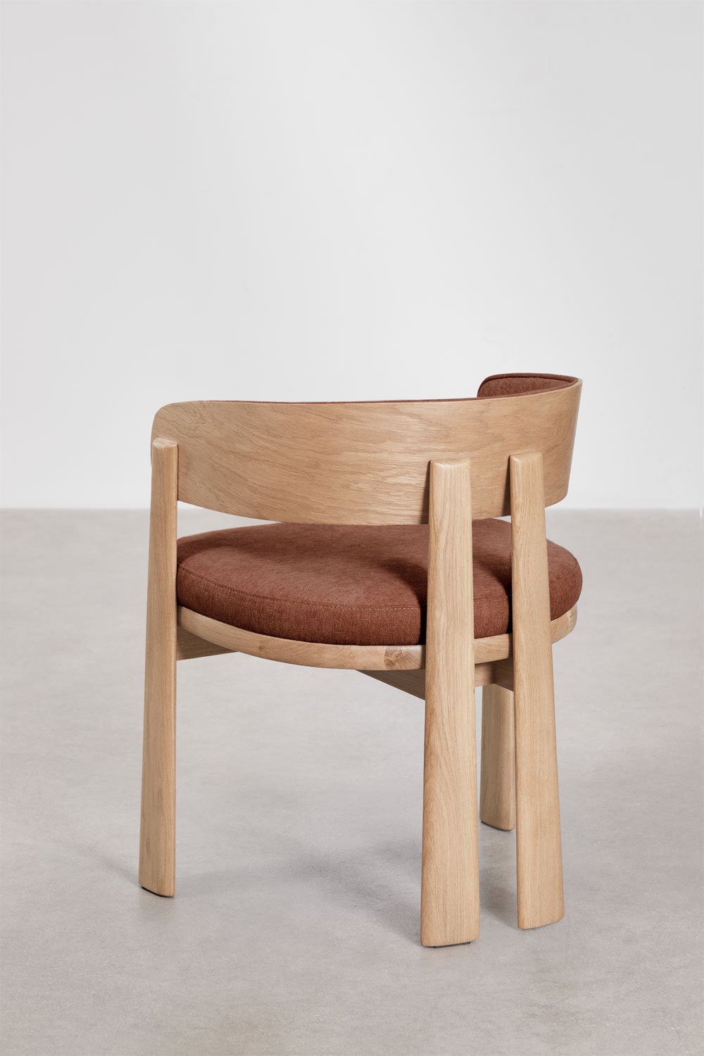 Pack de 4 sillas de comedor con reposabrazos en madera de roble y tapizada Olea Signature, imagen de galer&iacute;a 5