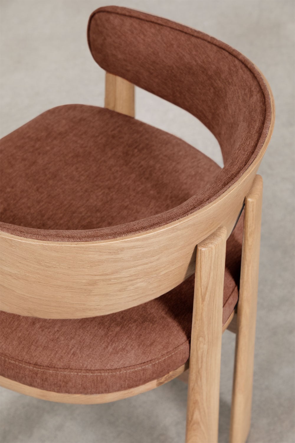 Pack de 4 sillas de comedor con reposabrazos en madera de roble y tapizada Olea Signature, imagen de galer&iacute;a 7