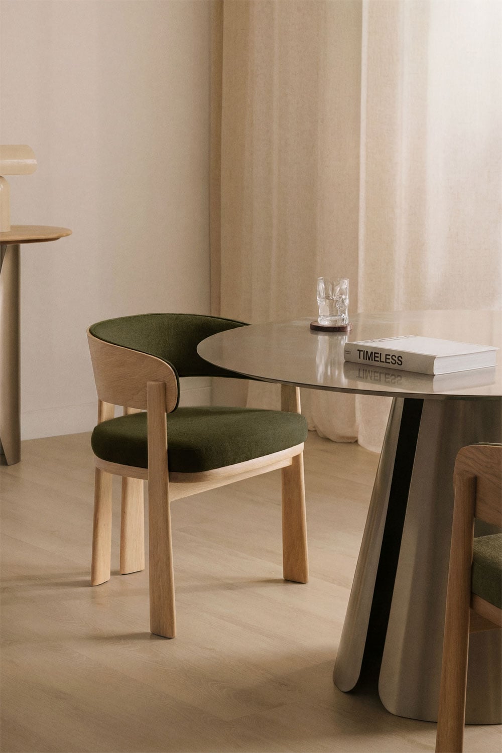 Pack de 4 sillas de comedor en madera de roble y tapizada Olea Signature, imagen de galer&iacute;a 1