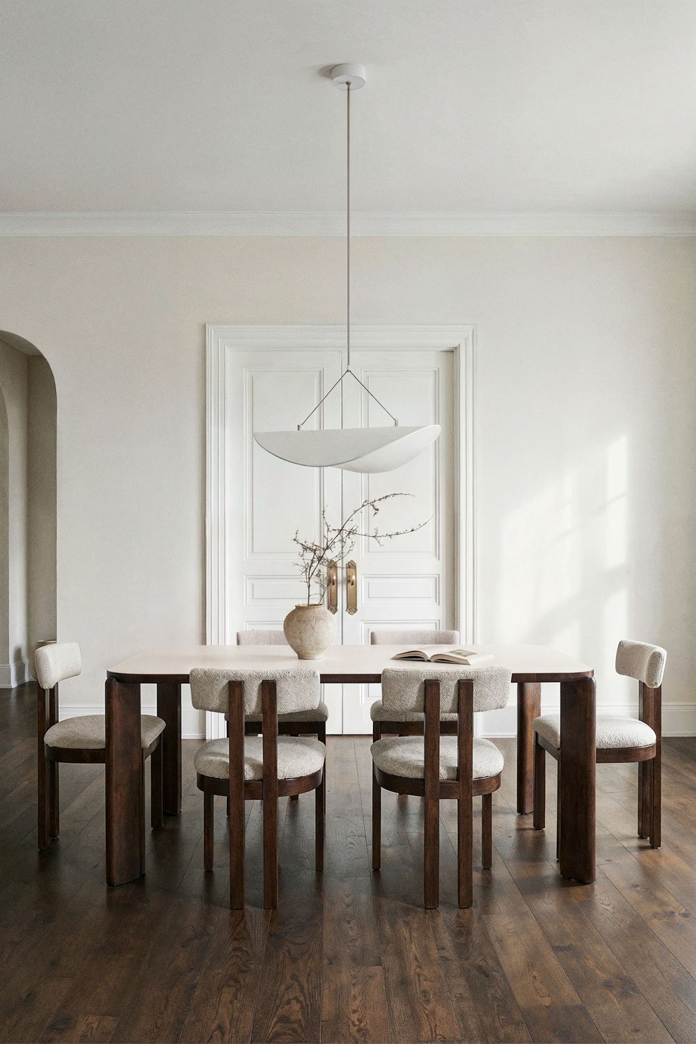 Mesa de comedor rectangular 200x100 cm en vidrio templado y MDF Nilea, imagen de galer&iacute;a 1