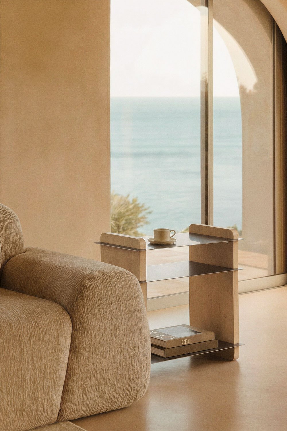 Mesa auxiliar rectangular 55x40 cm en madera de mango y acero Tokyo, imagen de galer&iacute;a 1