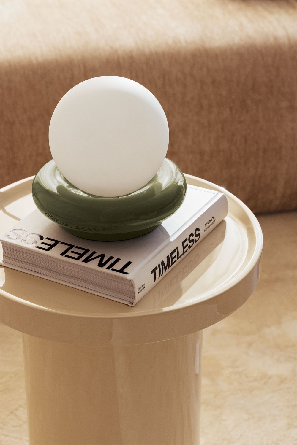 Lámpara de mesa en cerámica con bola de cristal Kryx, imagen de galer&iacute;a 1