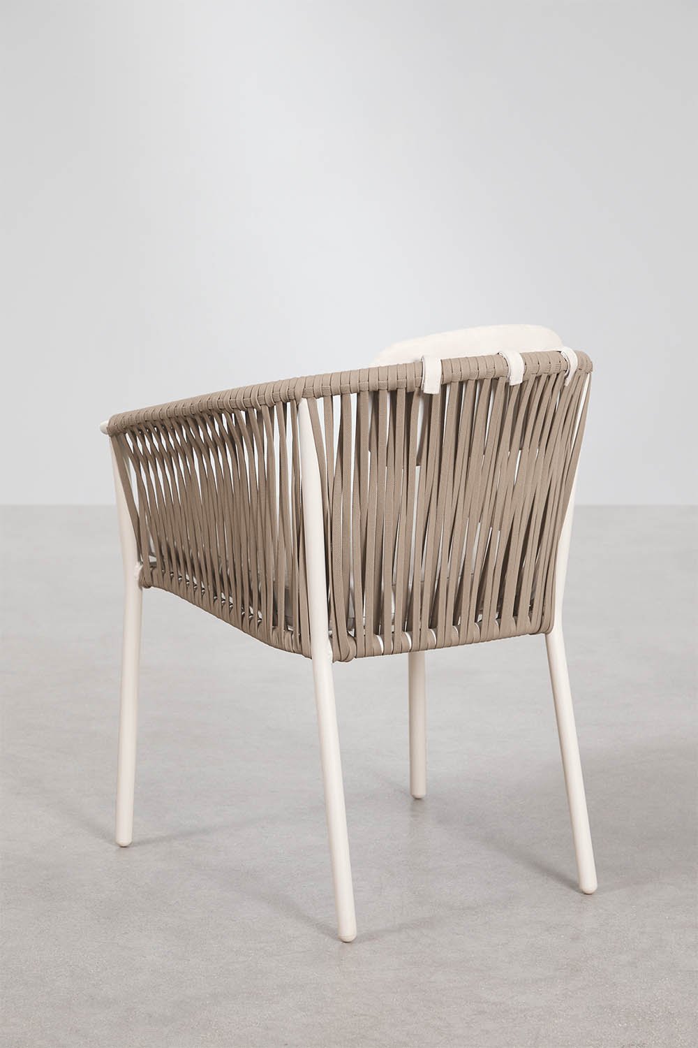 Silla de jardín apilable con reposabrazos en aluminio y cuerda trenzada Ondina , imagen de galer&iacute;a 5