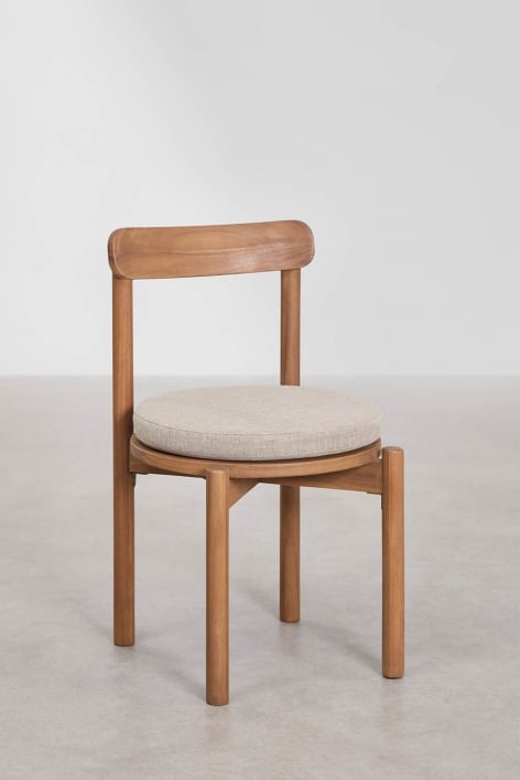Pack de 2 sillas de comedor en madera de acacia Nualis