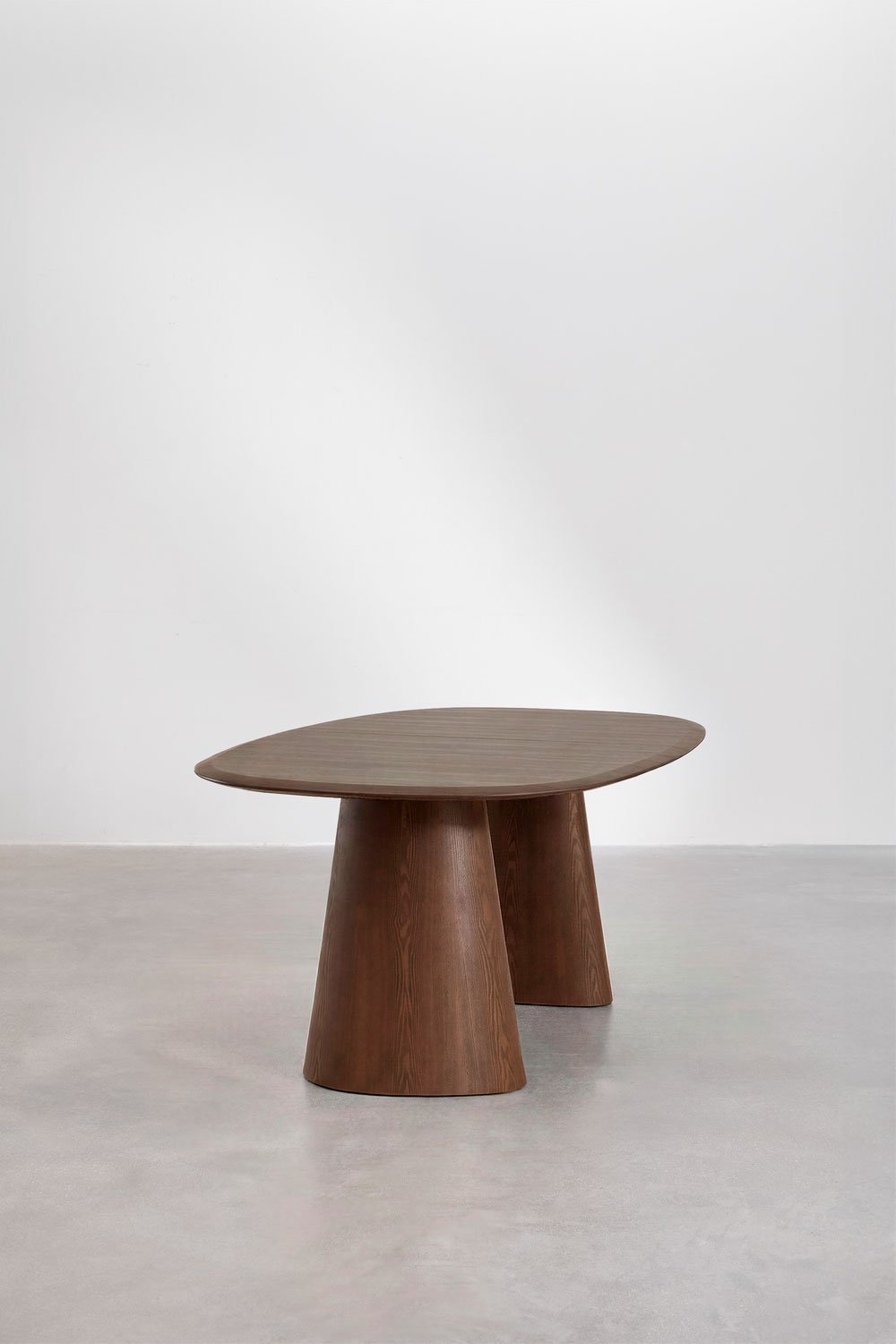 Mesa de comedor ovalada extensible en MDF y chapa de fresno Nuveta, imagen de galer&iacute;a 5