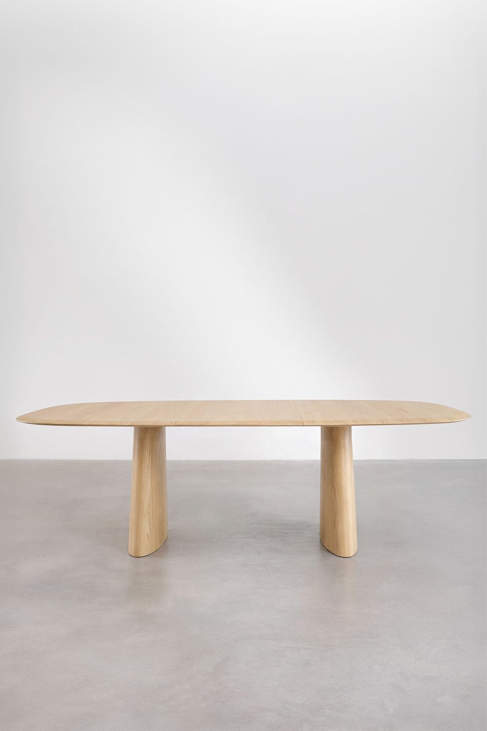 Mesa de comedor ovalada extensible en MDF y chapa de fresno Nuveta, imagen de galer&iacute;a 6