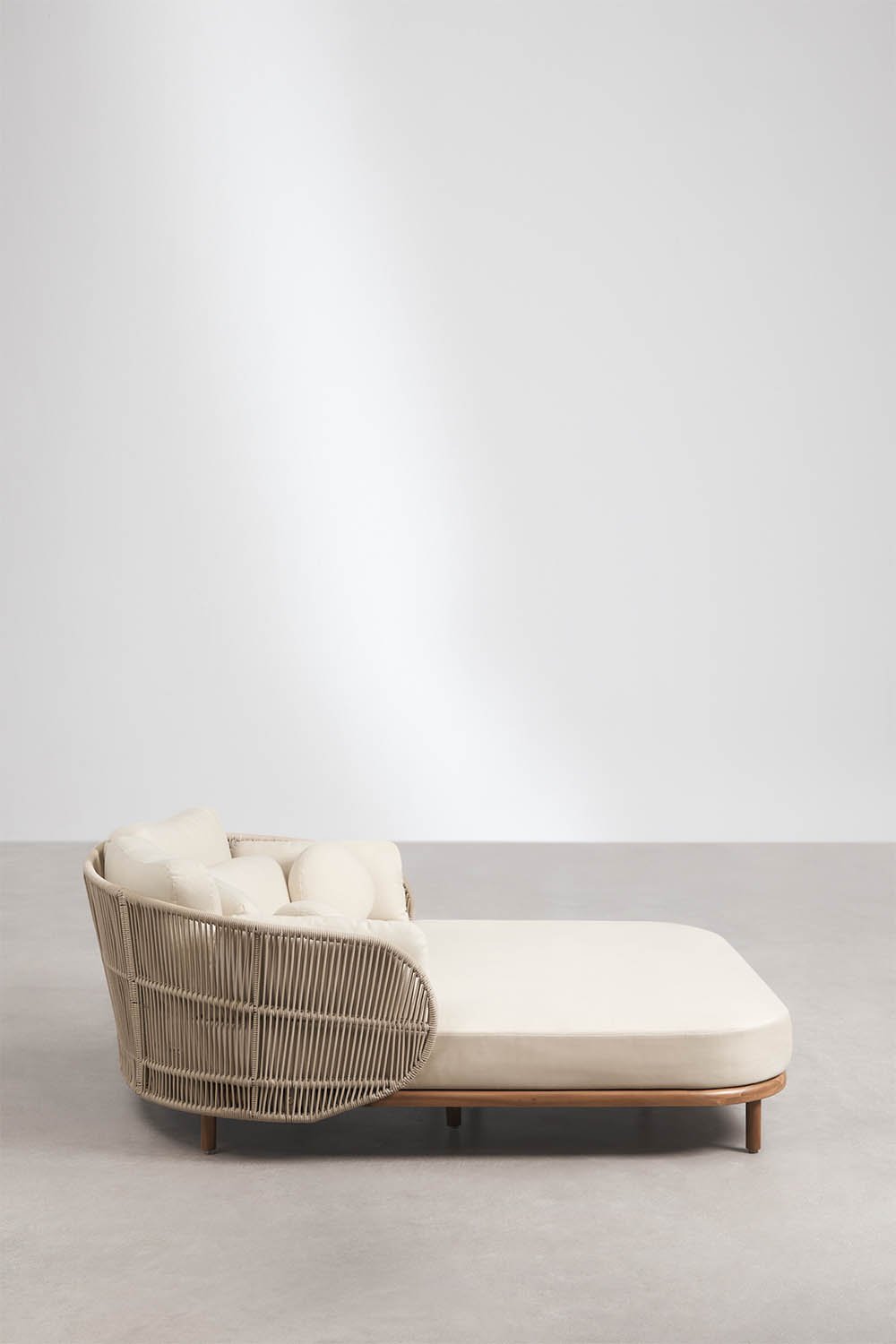 Tumbona doble en madera de acacia con cojines Capri, imagen de galer&iacute;a 2