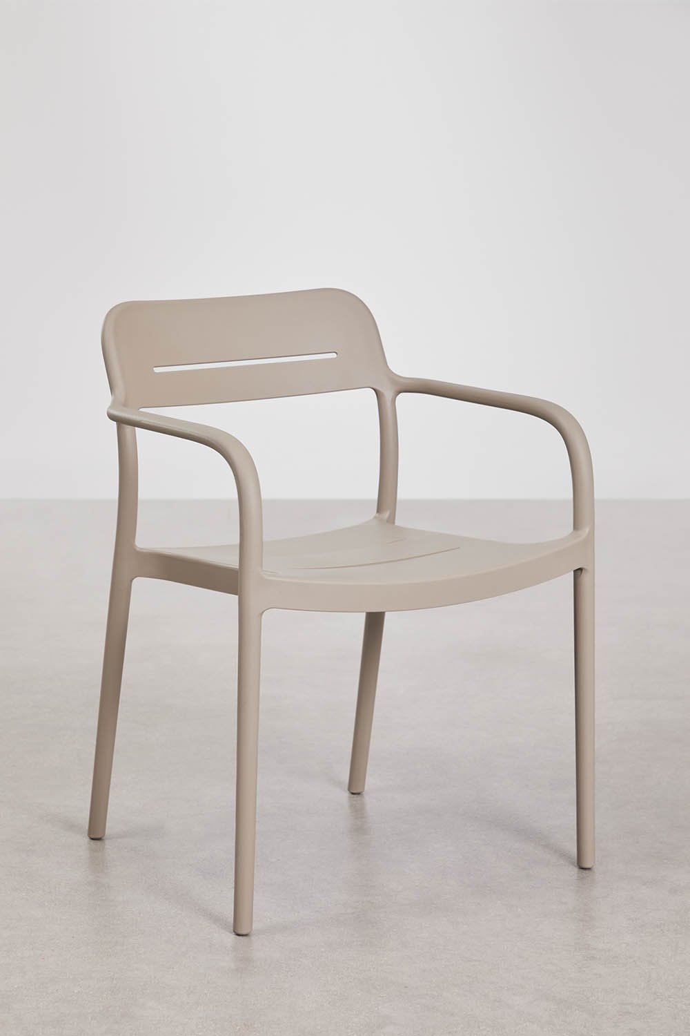 Pack de 2 sillas de comedor apilables con reposabrazos en polipropileno Graneli, imagen de galer&iacute;a 1