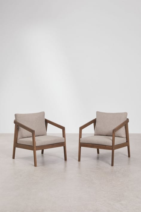 Pack de 2 sillones de jardín en madera de acacia Kaela