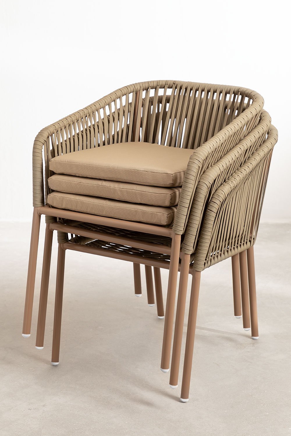 Silla de jardín con reposabrazos en aluminio y cuerda trenzada Arhiza Classic, imagen de galer&iacute;a 8