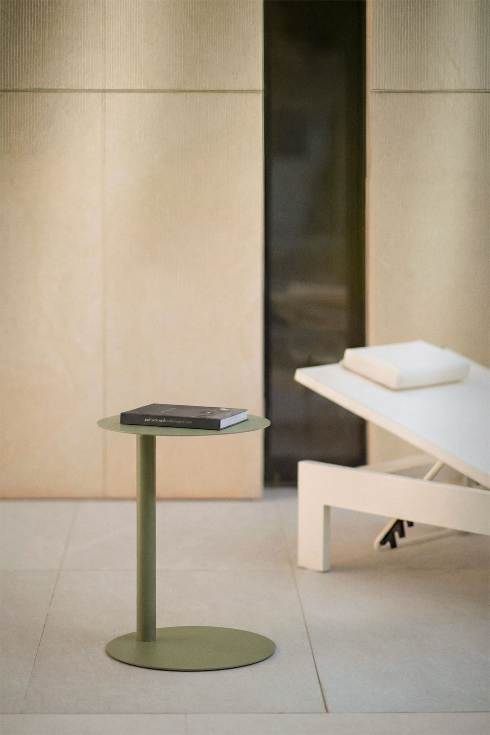 Mesa auxiliar para jardín redonda Ø40 cm en acero Yannik, imagen de galer&iacute;a 1