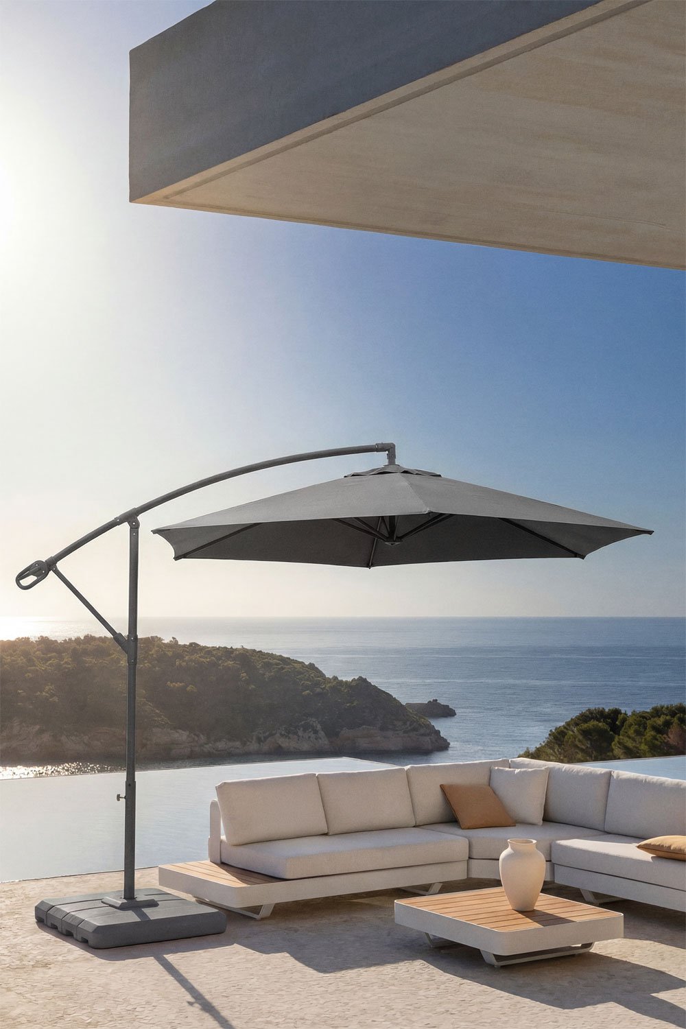 Parasol Ø295 cm en tela y acero Salina, imagen de galer&iacute;a 1