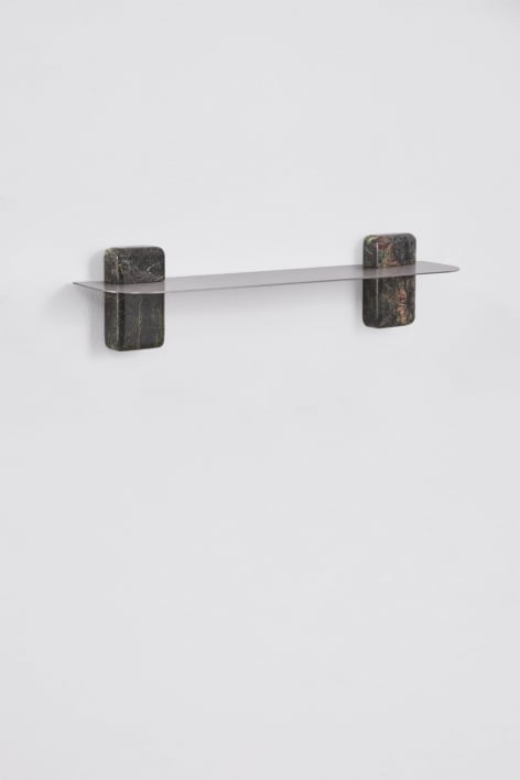 Pack de 2 estantes de pared en acero inoxidable y piedra natural Serbian